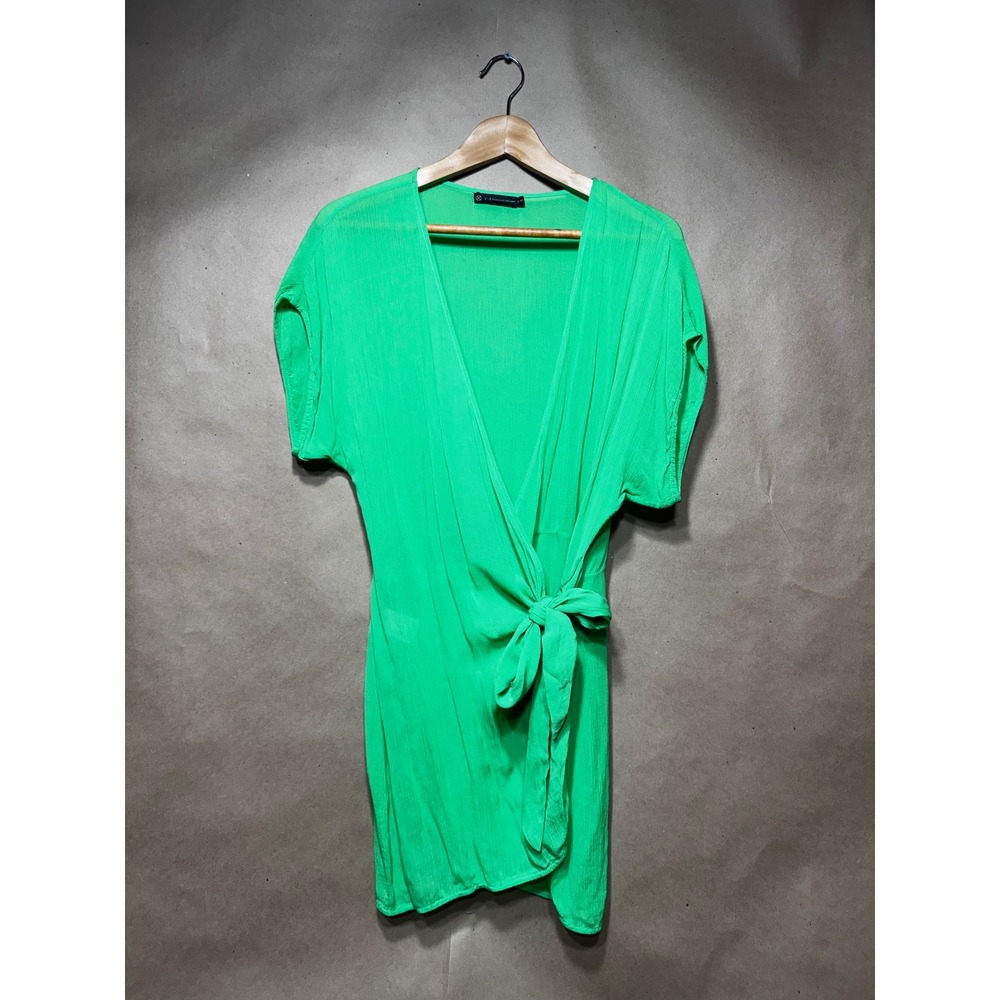 Vix by Paula Hermanny Women’s Green Wrap Swim Coverup -  Tie Front size Xs.
